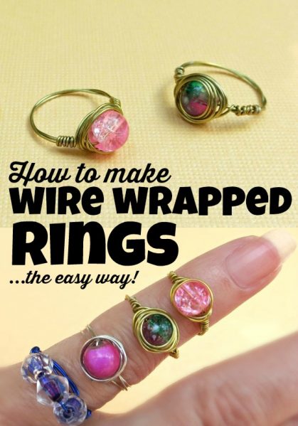 50 Crafts To Make and Sell - Easy DIY Ideas for Cheap Things To Sell on Etsy, Online and for Craft Fairs. Make Money with These Homemade Crafts for Teens, Kids, Christmas, Summer, Mother’s Day Gifts. | Wire Wrapped Bead Rings #crafts #diy