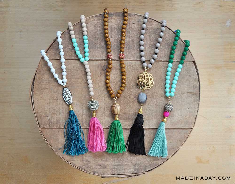 50 Crafts To Make and Sell - Easy DIY Ideas for Cheap Things To Sell on Etsy, Online and for Craft Fairs. Make Money with These Homemade Crafts for Teens, Kids, Christmas, Summer, Mother’s Day Gifts. | DIY Beaded Tassle Necklaces #crafts #diy